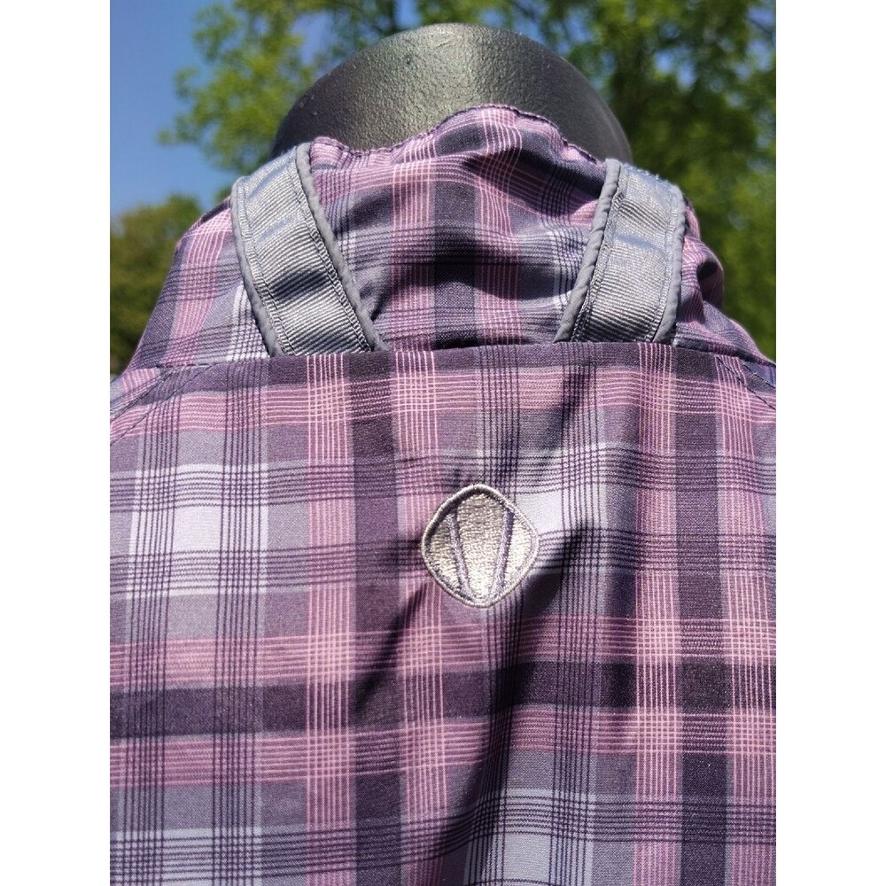 Sunice Purple & Gray Plaid Quarter Zip Pullover Weather Windbreaker Size Medium - Picture 8 of 14